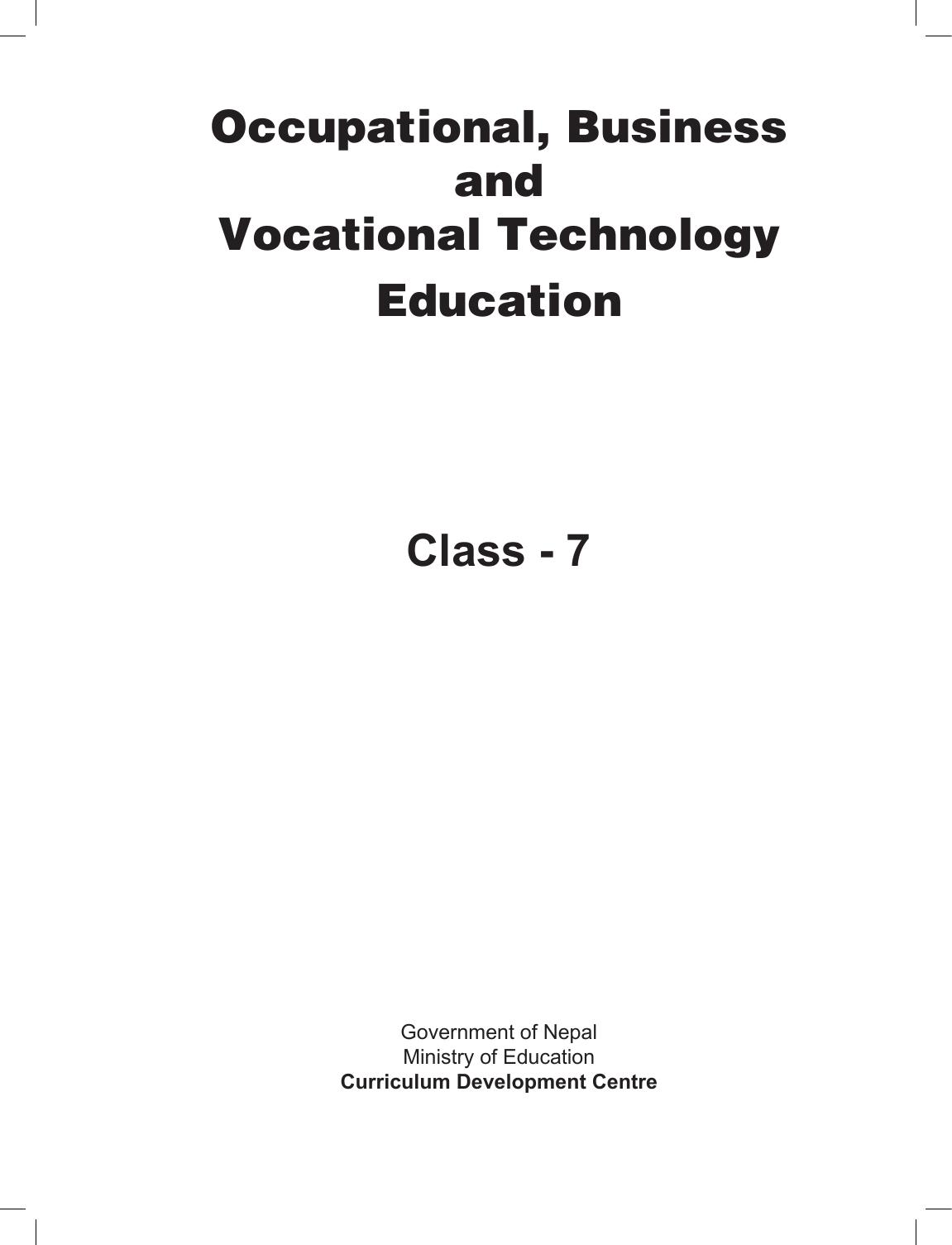 CDC 2017 - Occupation, Business and Vocational Technology Education  Grade 7
